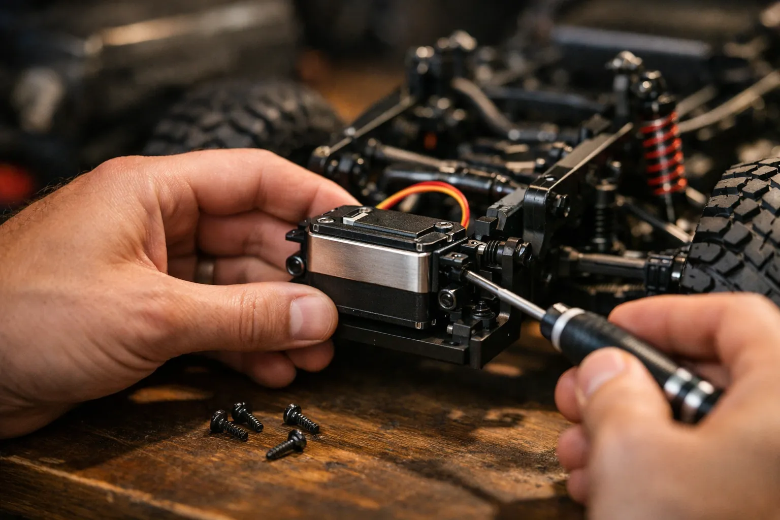 Installing a metal steering servo into an RC truck